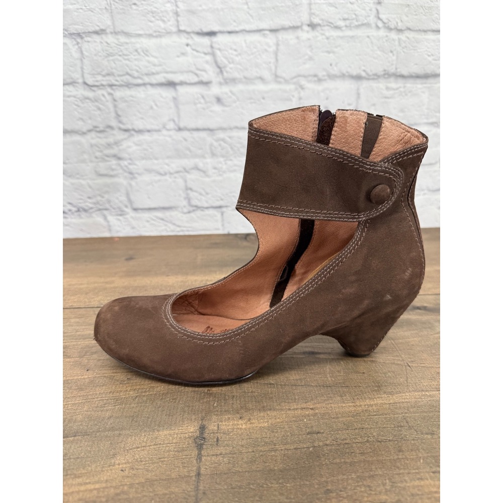 Corso Como Brown Suede Mary Jane Ankle Boots Heels 9.5 Boho Vintage Academia - Picture 9 of 13